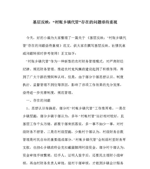 村级会计电脑记账教程（简单易懂的会计电脑记账入门指南）