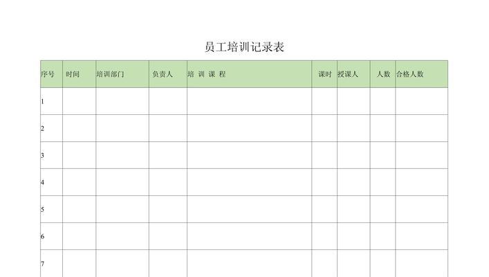 电脑制作教程之培训记录表格的使用方法（简单易学的培训记录表格电脑制作教程）
